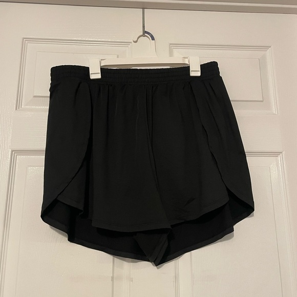 Black Athletic Style Soft Shorts with Flowy Fit - Picture 3 of 7